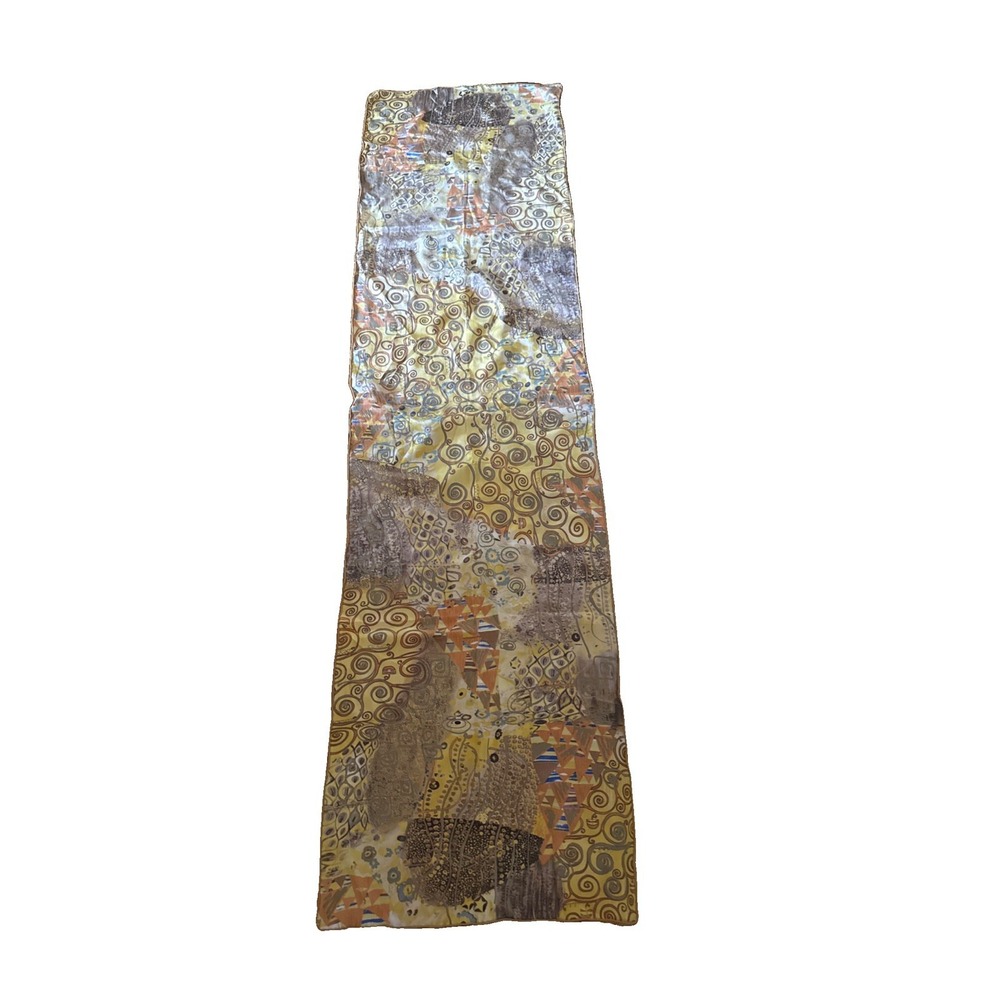 Gustav Klint Inspired Vintage Hand Rolled Silk Scarf  16"x 60"